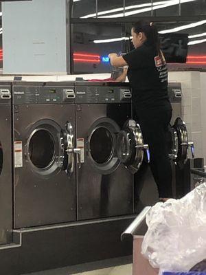 They are always cleaning the machines!!!