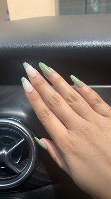 sage green nails, acrylic nails