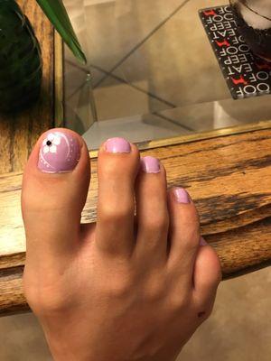 My paint job looks horrible. I was so mad about the nails that I didn't notice how poorly my toes were painted as well. 60$ down the drain