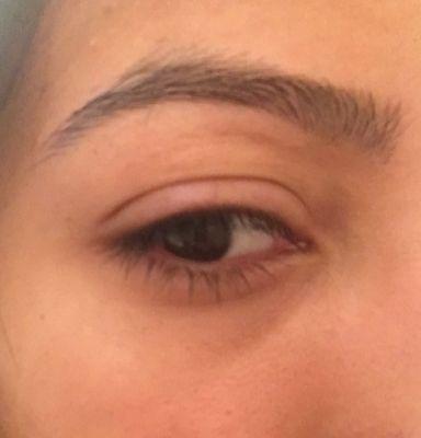 Here is the other eyebrow. Too thin! Sorry my eyes are swollen from crying all day.