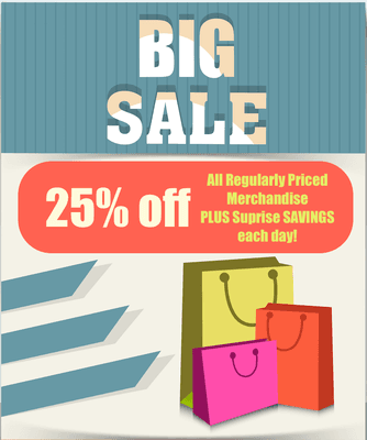 Big Sale at Fabrics Galore and Quilting Store in Blairsville GA - 19 Cobalt Street.  25% off all regular priced merchandise p...