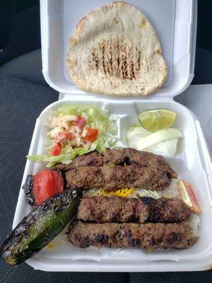 Entree #3 Koobideh Kabob $13. Dec 2020