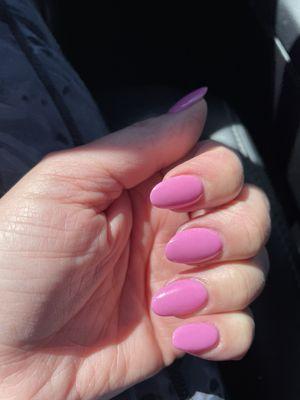 Pink SNS nails