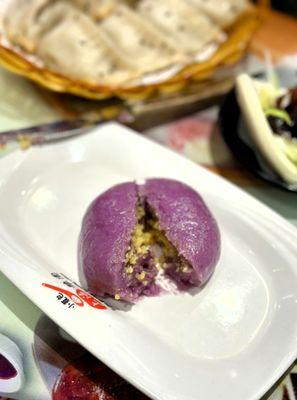 Sweet Purple Potato Mochi w/ Salted Egg