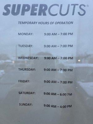 Temporary Hours