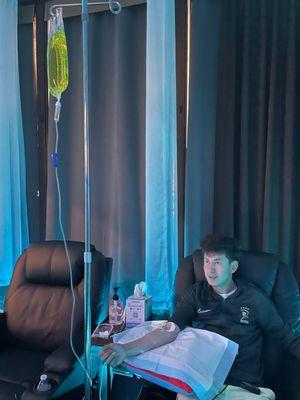 IV THERAPY at Dr revive  private room streaming your favorite shows on YouTube, Netflix and Hulu