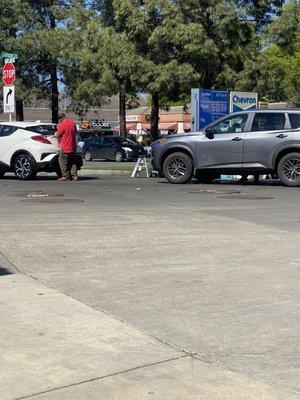 The workers on my vehicle.