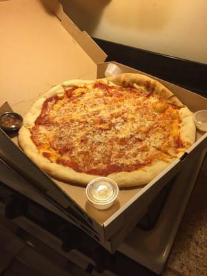 Two pizza pies from piccolos. (Drools)