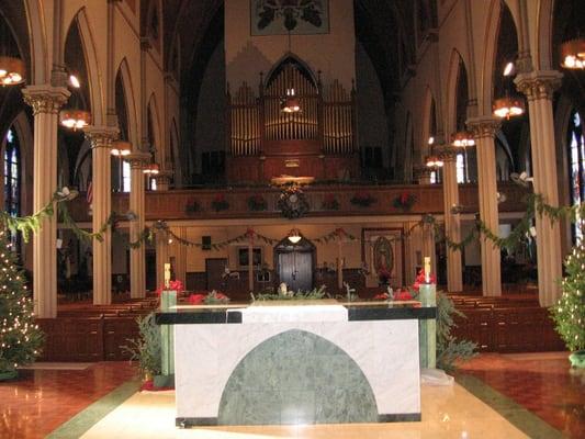 Church interior from the altar