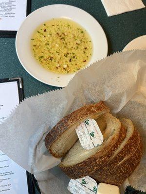 Complimentary bread - love the oil and herbs