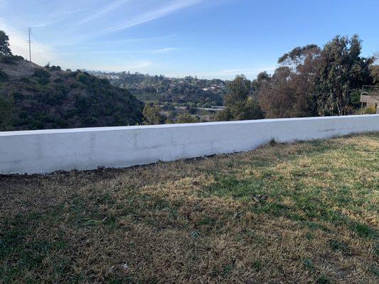 Wall with stucco just installed