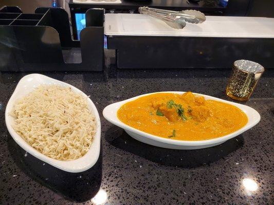 Chicken Tikka Masala served with rice