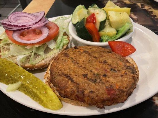 Garden Burger sub grilled veggies for fries.