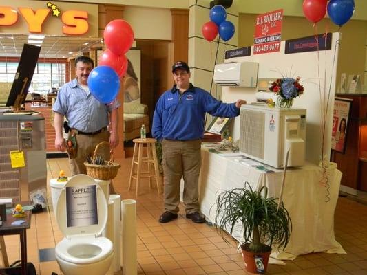 Windham Chamber of Commerce Home Show 2012 - Allen and Justin - ready for the crowd!  Raffled off a dual flush toilet!