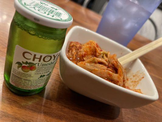 Kimchi and plum wine