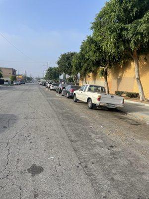 Workers just pushed all the trash to the street and left.