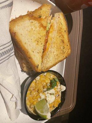 Lobster grilled cheese and elote