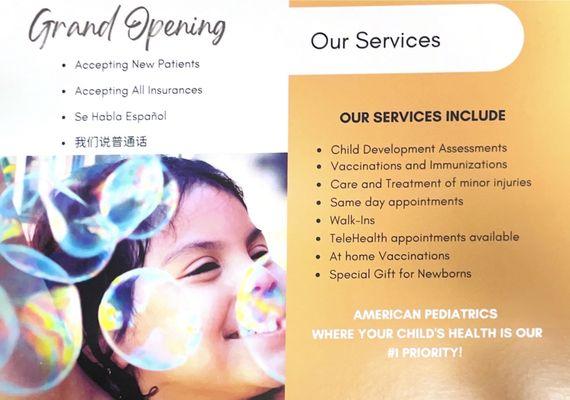 American Pediatrics in Irvine California now accepting new patients!