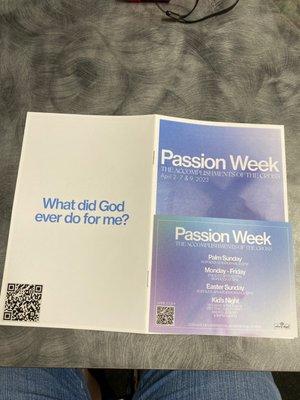 Schedule for 2023 Passion Week