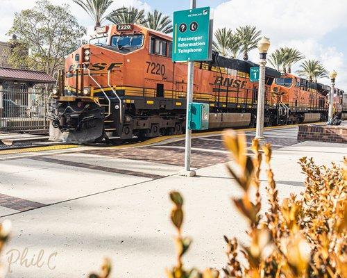 View from patio with Cargo Train rolling by