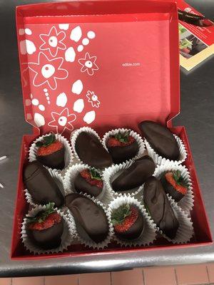 Chocolate covered strawberries and apples