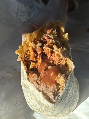 Breakfast burrito chorizo