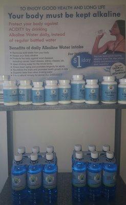 Alkaline bottle water display