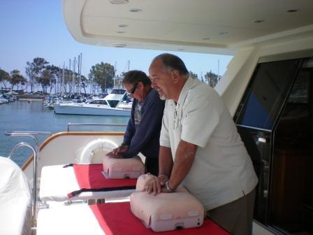 CPR class aboard a Yacht in Newport Beach for the Captain & crew. We go everywhere!