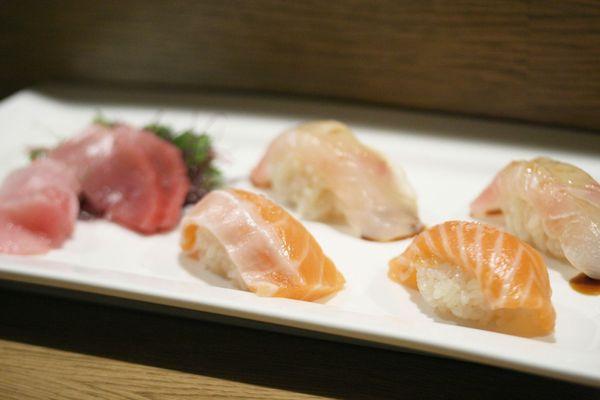 Tuna & Yellowtail Sashimi, Salmon Sushi Backside & Belly Sushi, White Fish Sushi