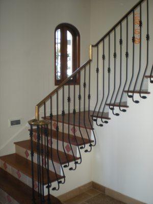 Side mount custom balusters with bronze cap