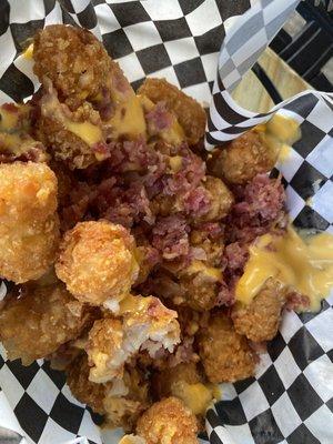 Tots with bacon and cheese