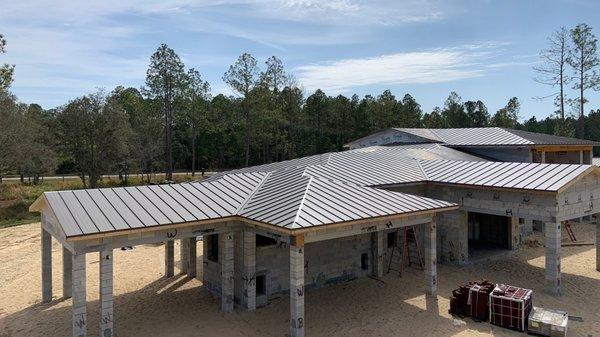 Metal roof.