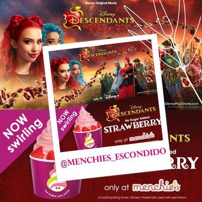 Swirl NSA Strawberry at Menchies Escondido in celebration of Disney Descendants The Rise of Red