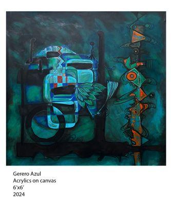 gerrero azul 
acrylic on canvas 
6'x6'
2024