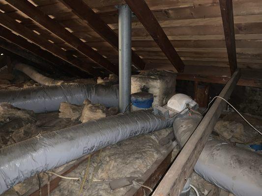 Old loose and damaged ducts