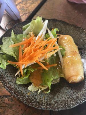 The salad and spring roll included with every lunch special! Exquisite sweet take on a peanut dressing!