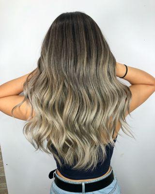 Ash blonde balayage