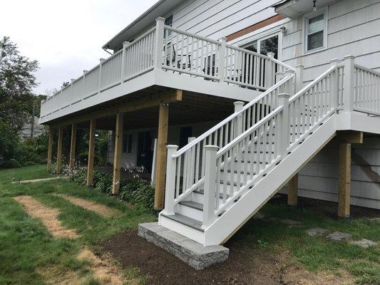 Before and After Deck Installation Using TREX COMPOSITE MATERIALS in Bethel, CT