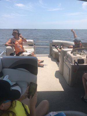 Stellar pontoon boat for the 4th. Gas included. Steal of a deal!