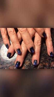 Ombre galaxy nails. Gel manicure