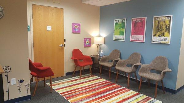 Waiting area at Thriveworks Waltham, MA