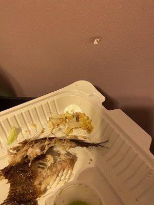 I had this dish delivered to my home today and it was cold, soggy and it had a long piece of hair in it.   Pescado with hair in it