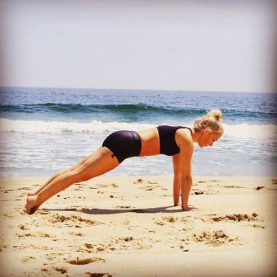 Kick your asana challenge.  Strong plank with Julia