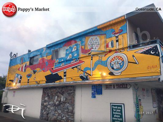 Pappy's Market new mural - Unsure what direction the artist was going; bad drug trip? (The old mural was perfect & will be missed.)