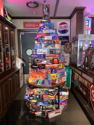 NASCAR models Xmas tree!