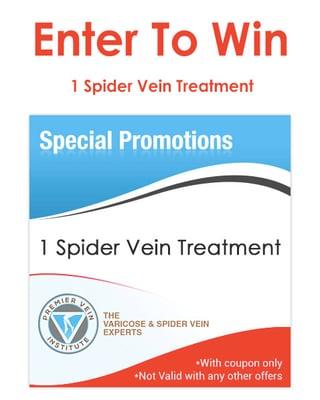 Enter To Win 1 Spider Vein Treatment http://www.premierveinclinictampa.com/sweepstakes