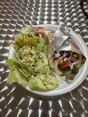 Gyro Sandwich with side salad lunch special