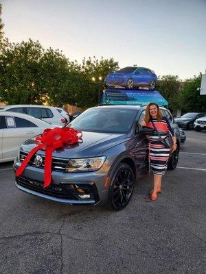 My new VW Tiguan at Winn VW. Great color great car.