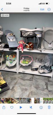 Baby equipment, bouncers and swings