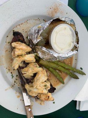 New York Strip Steak topped with Colossal crab